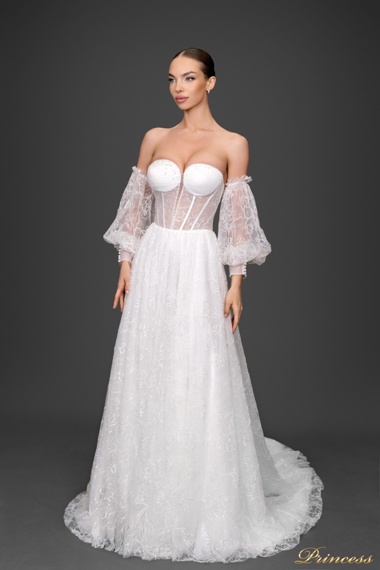 Американское Свадебное платье H-0505 (айвори)