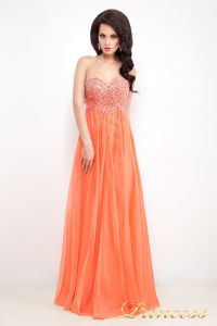 Вечернее платье 12022. Цвет оранжевый. Вид 1