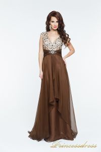 Вечернее платье 140718. Цвет коричневый. Вид 1