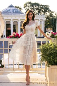 Коктейльное платье NF-17173MD-white. Цвет белый. Вид 1