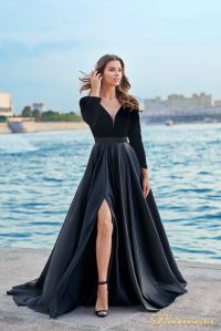 Вечернее платье NF-19058-black. Цвет чёрный. Вид 1