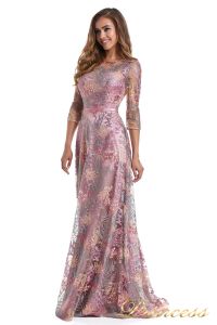 Вечернее платье 216028 dark pink. Цвет цветочное. Вид 1