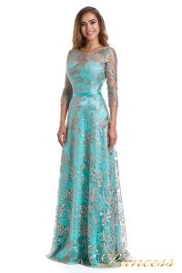 Вечернее платье 216028 light turquoise. Цвет цветочное. Вид 1