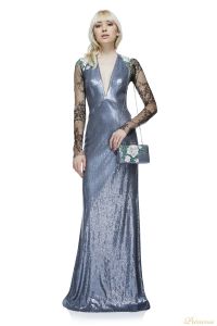 Вечернее платье AAX17667L PEWTER CL18AAX SILVER. Цвет серебро. Вид 1