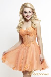 Коктейльное платье 6013. Цвет оранжевый. Вид 1