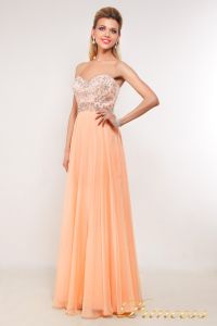 Вечернее платье 7095. Цвет персиковый. Вид 1