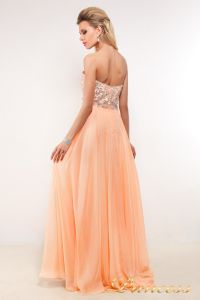 Вечернее платье 7095. Цвет персиковый. Вид 2