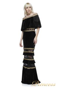 Вечернее платье BAL17635L BK GD. Цвет чёрный. Вид 1
