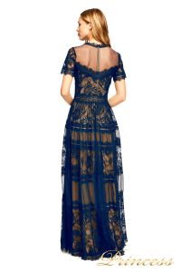 Вечернее платье AWI 17173L NAVY NUDE. Цвет синий. Вид 3