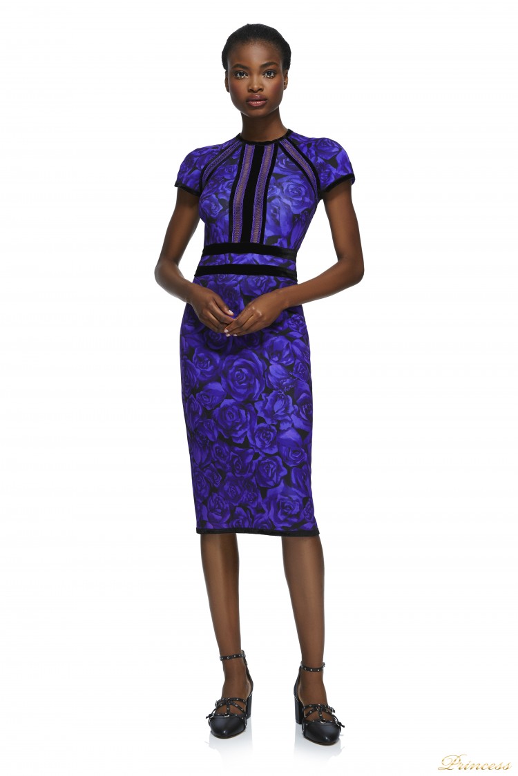 Коктейльное платье BAV17705MX VIOLET BLK фиолетового цвета