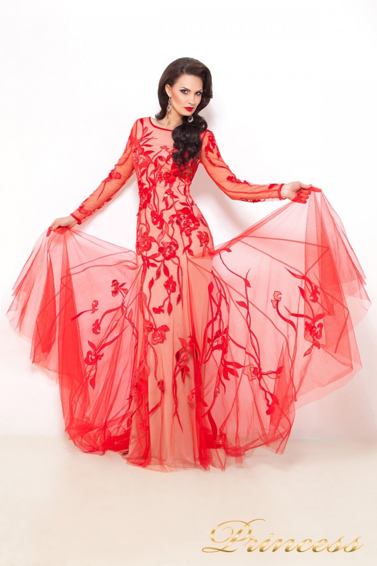 Вечернее платье 9007 красного цвета