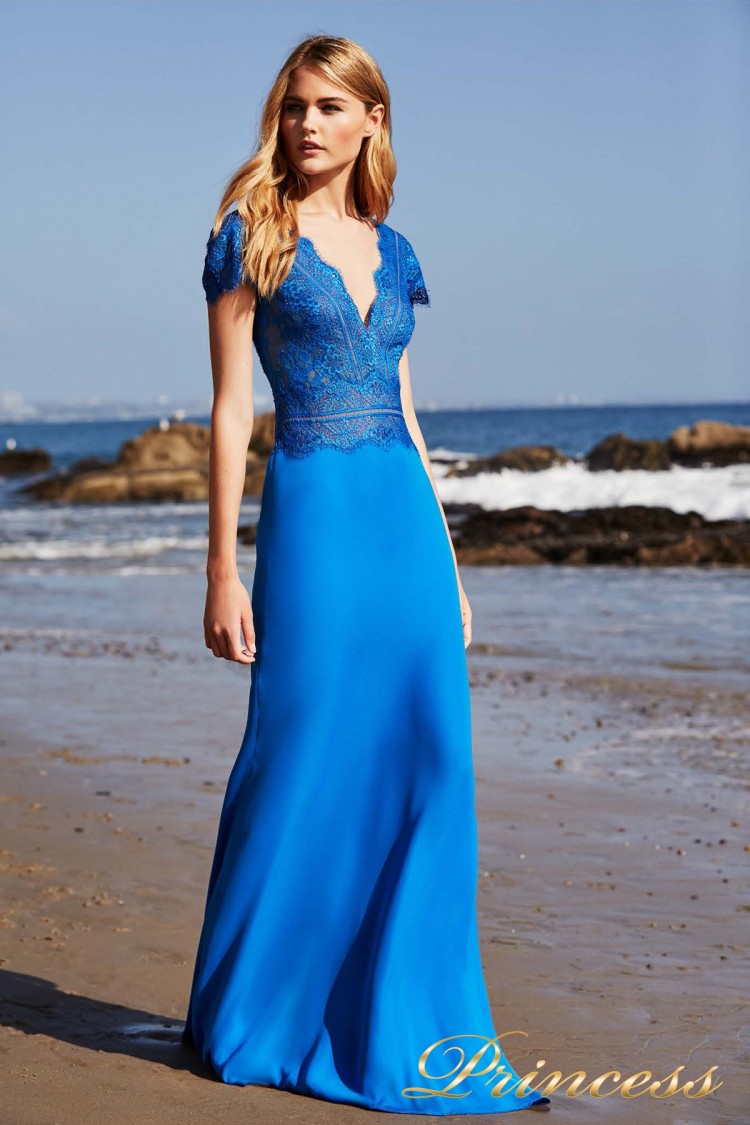 Вечернее платье BCX 18541L AZURE синего цвета