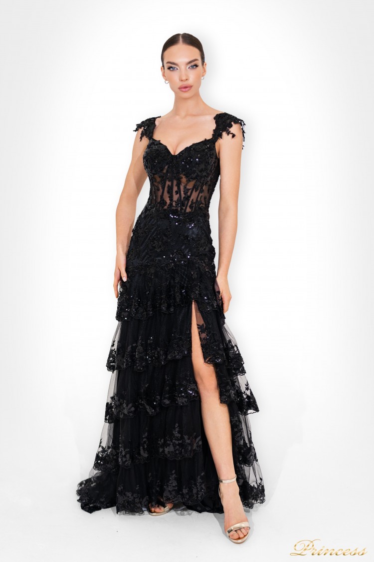 Американское Вечернее платье 23006-B чёрного цвета